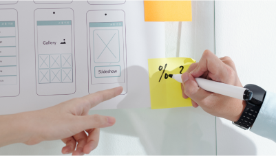 Pizarra con diseño de producto